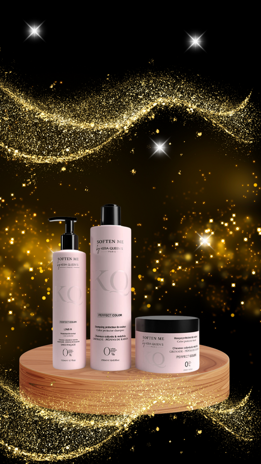 GAMME SOFTEN ME-PERFECT COLOR :POUR LES CHEVEUX COLORÉS OU MÉCHÉS-KERA QUEEN’S