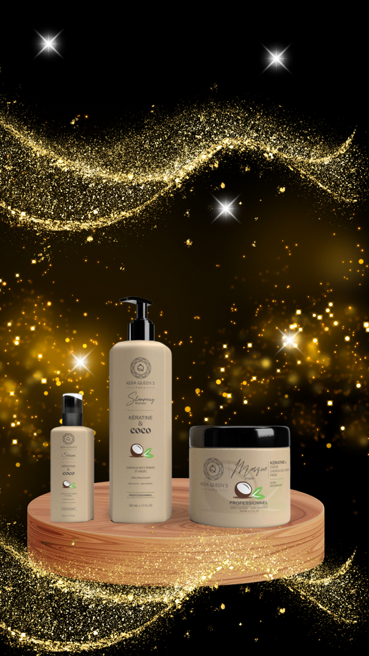 GAMME COCO : SOINS POUR CHEVEUX SECS ET FRISES – KERA QUEEN’S
